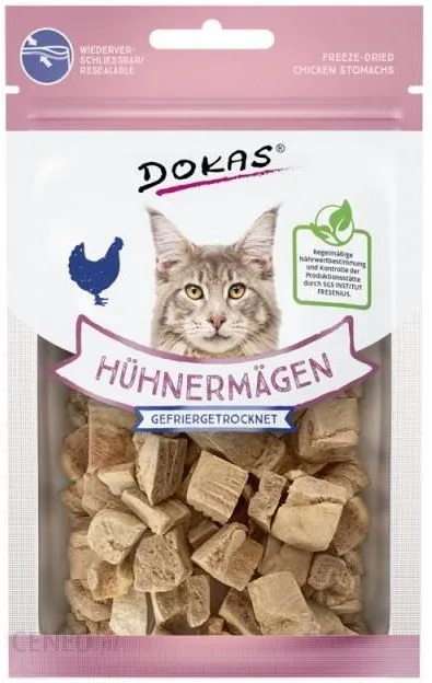 Dokas Przysmaki Dla Kota Liofilizowane Żołądki Drobiowe Z Prebiotykiem 12G