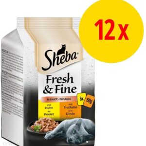 Sheba Zestaw Fresh & Fine Łosoś I Tuńczyk W Sosie 12X50G